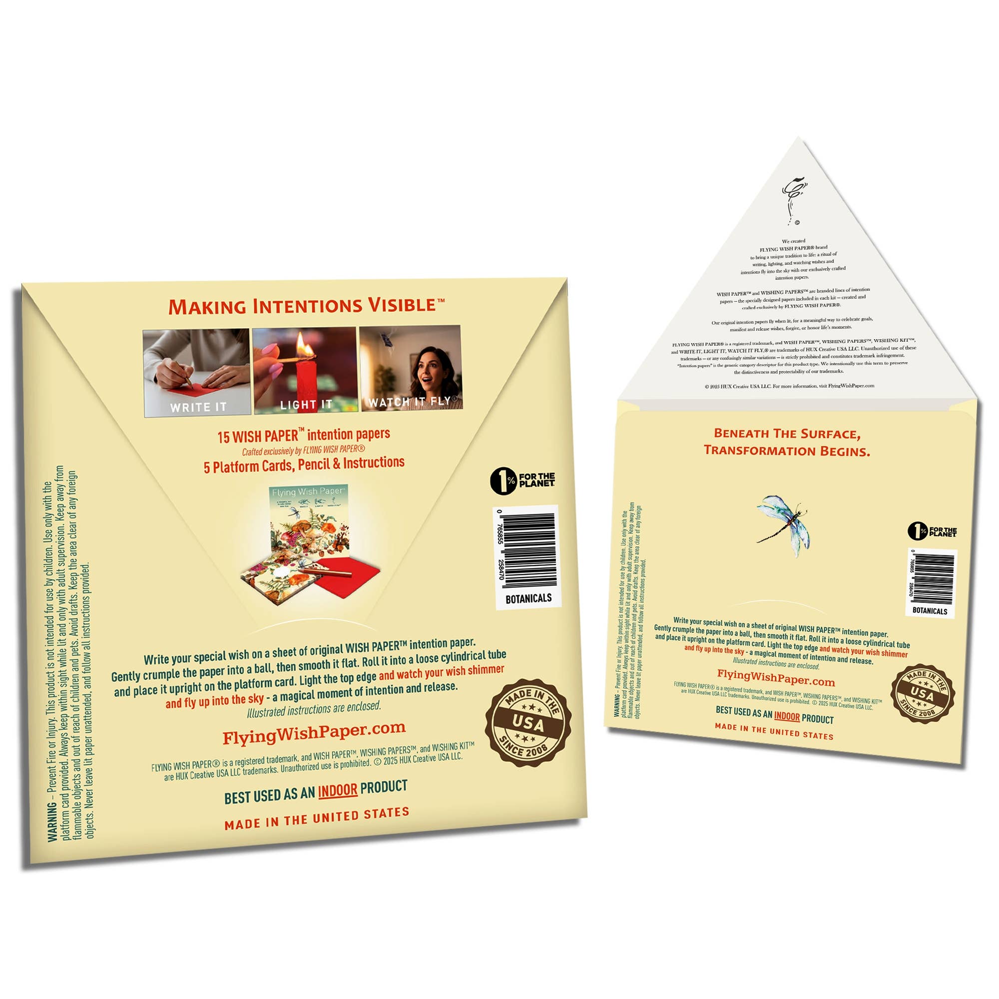 FLYING WISH PAPER ® - BOTANICALS — Flying Wish Paper® Standard Mini WISHING KIT™
