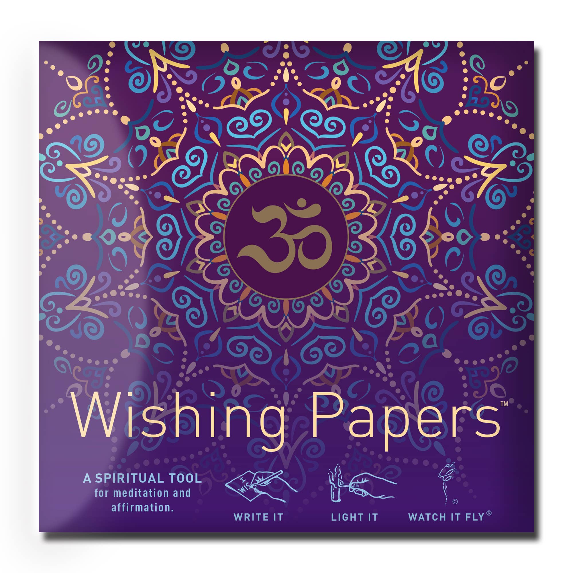 FLYING WISH PAPER ® - PURPLE OM / Mini Kit / Interactive Meditation Experience