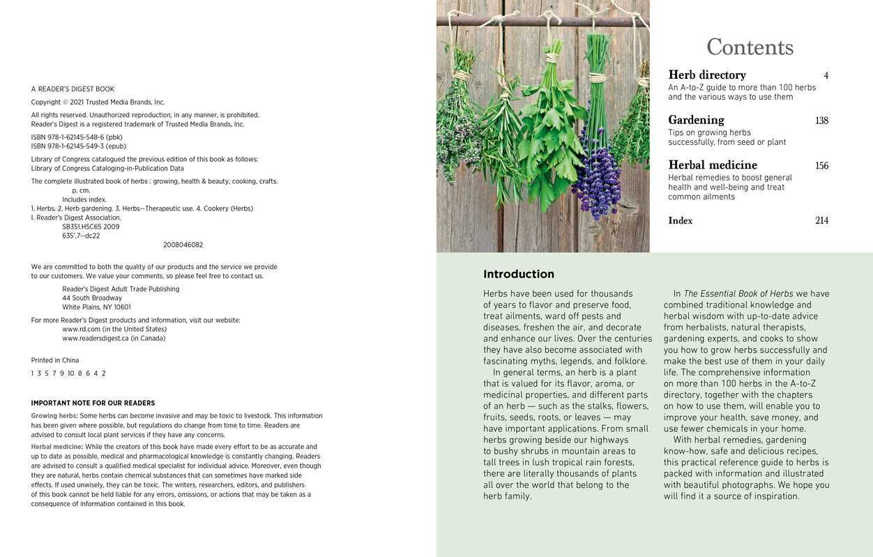 Reader's Digest The Essential Book of Herbs by: Paperback; 224 pages / English