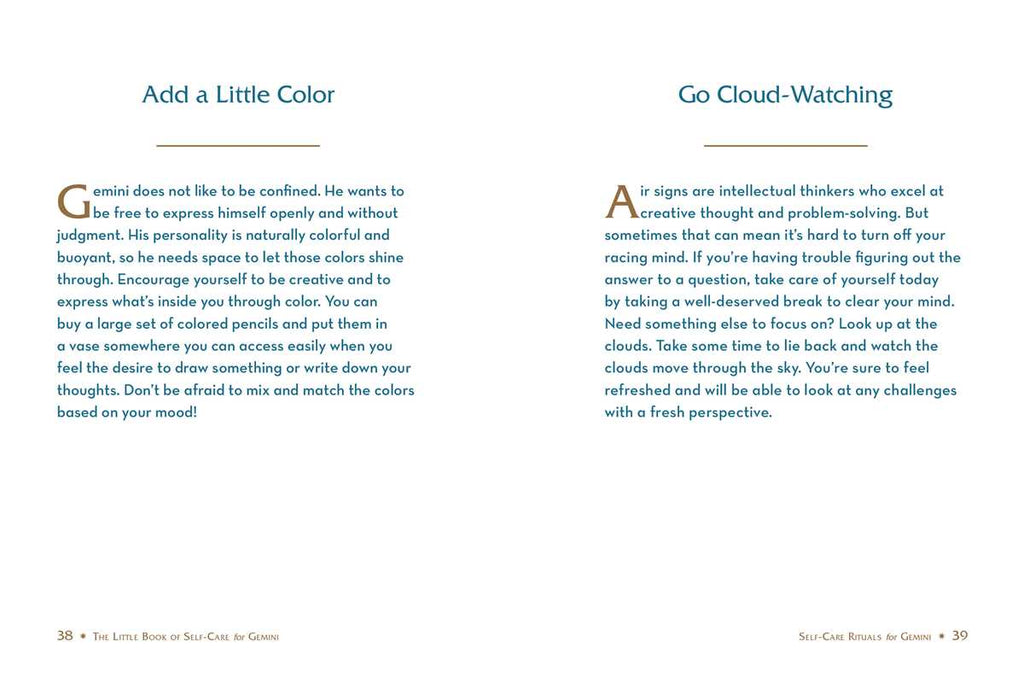 Simon & Schuster - Little Book of Self-Care for Gemini by Constance   Stellas - Hardcover; 160 pages / English