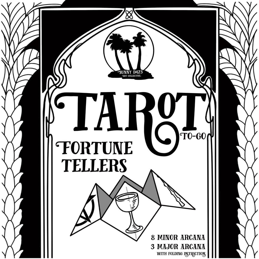 sunny d4z3 art collective - Fortune tellers- tarot to-go- fold at home tarot study aide