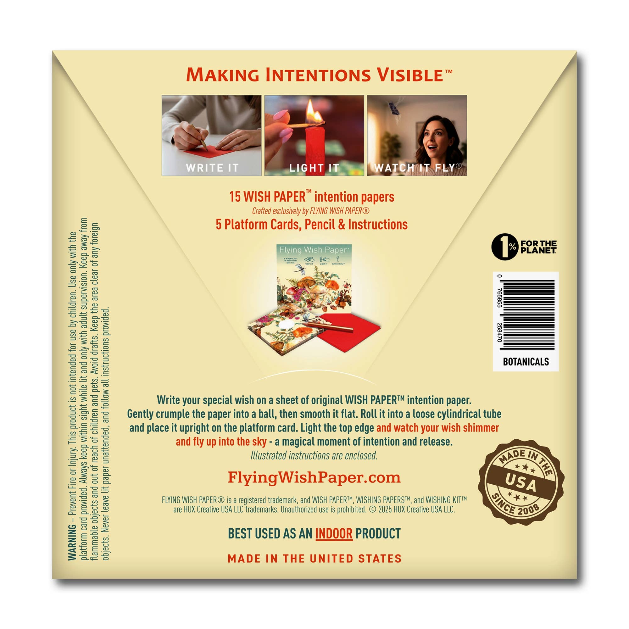 FLYING WISH PAPER ® - BOTANICALS — Flying Wish Paper® Standard Mini WISHING KIT™