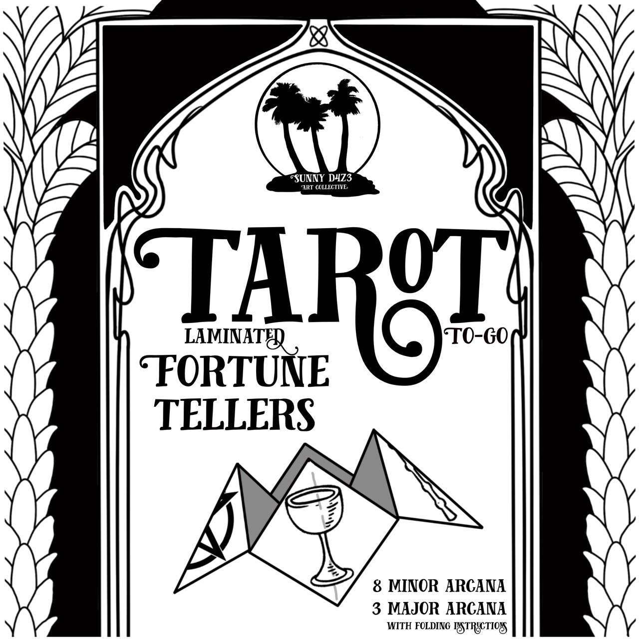 sunny d4z3 art collective - Fortune tellers- tarot to-go- fold at home tarot study aide