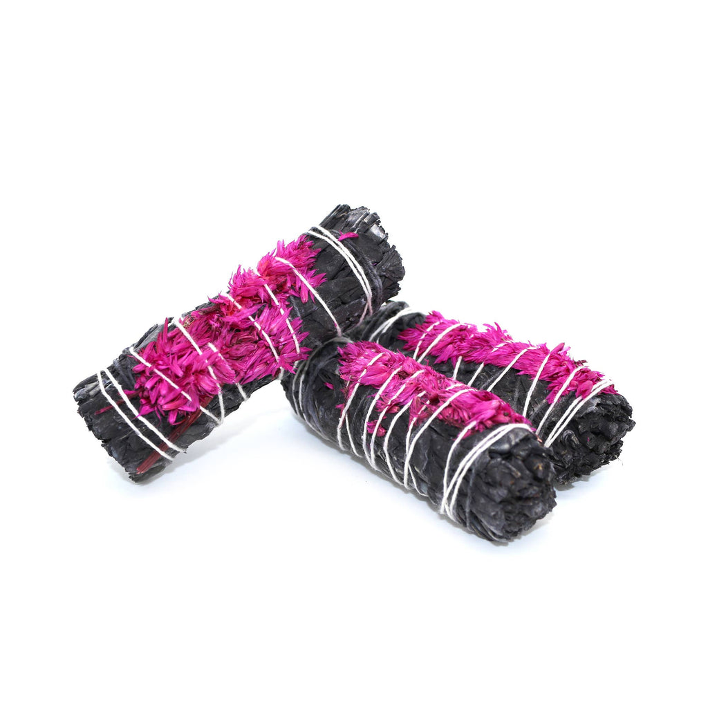 Designs by Deekay Inc. - 'Blossom' Floral White Sage Smudge Stick (4 in.)