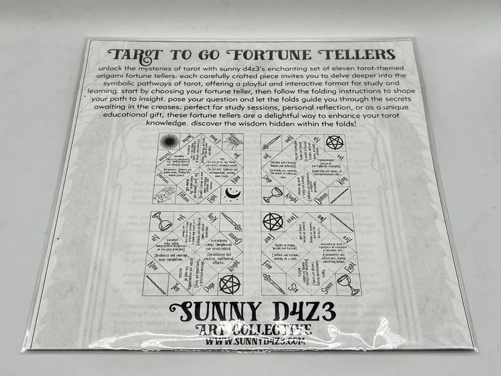 sunny d4z3 art collective - Fortune tellers- tarot to-go- fold at home tarot study aide