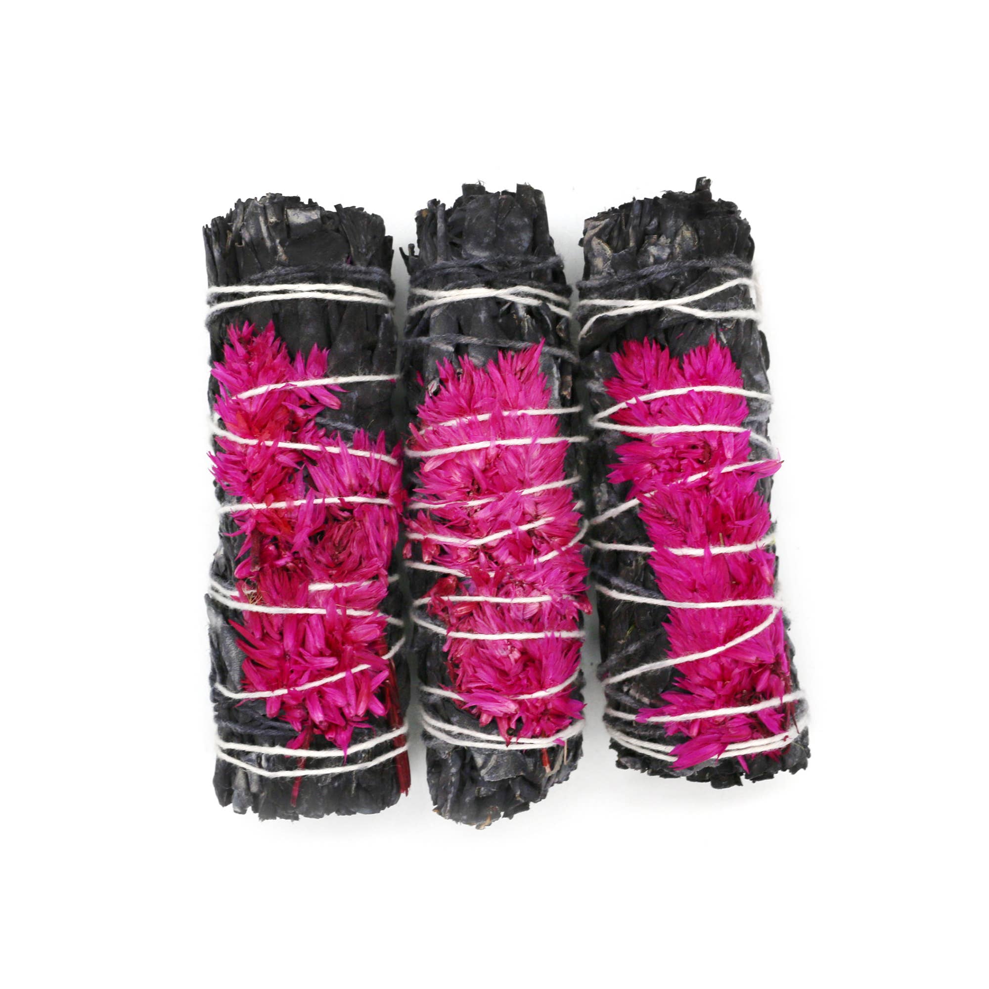 Designs by Deekay Inc. - 'Blossom' Floral White Sage Smudge Stick (4 in.)